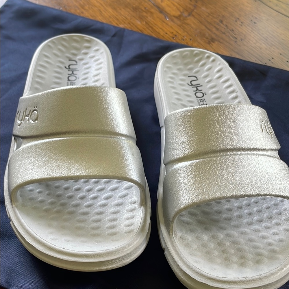 Ryka Silver Slide Sandals Sporty Design